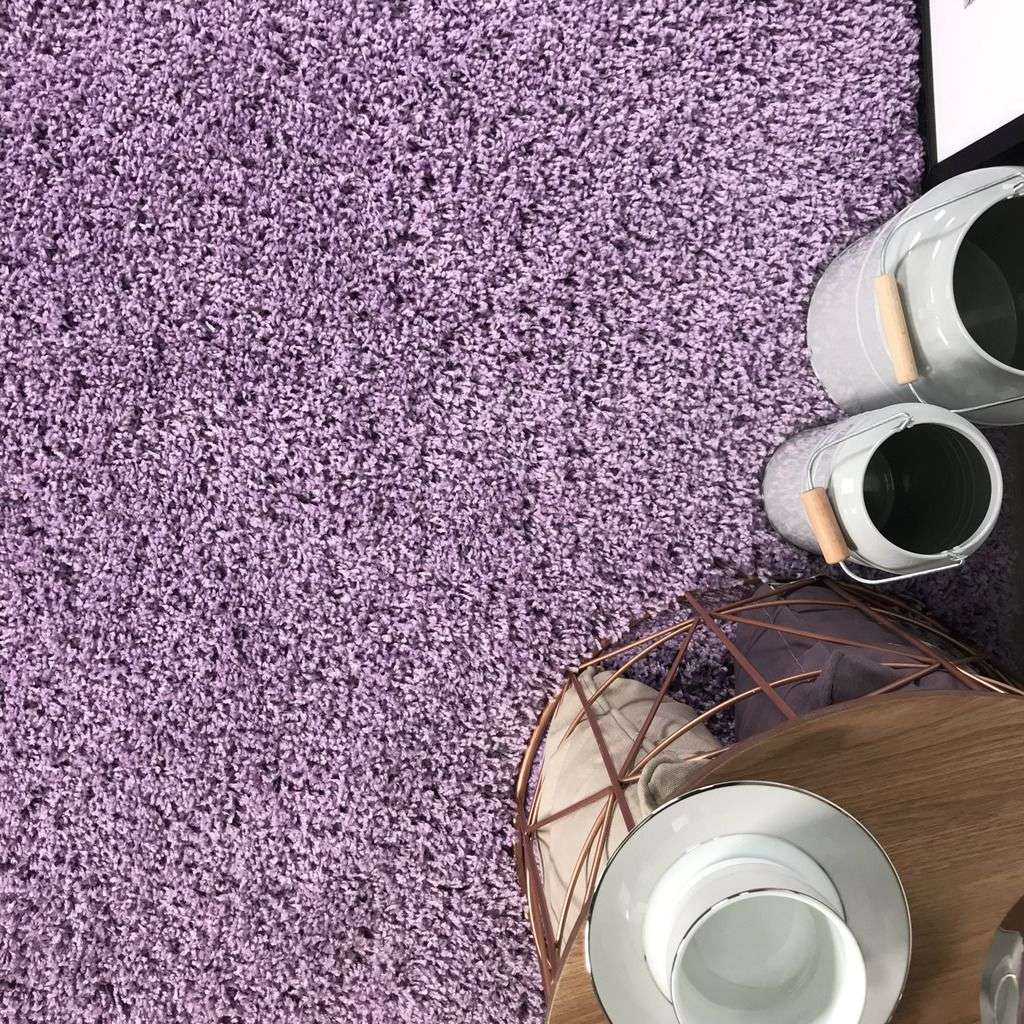 Violet Round Circle Shaggy Rug - Image 3