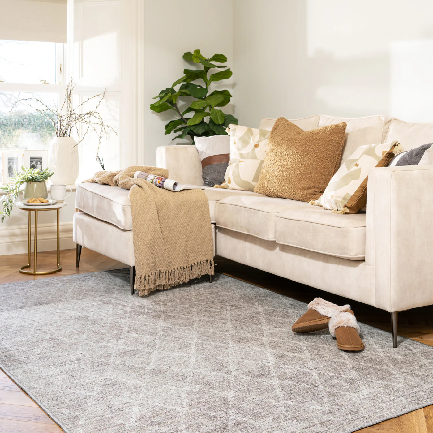 Washable Greige Berber Rug - Brindle - Image 4