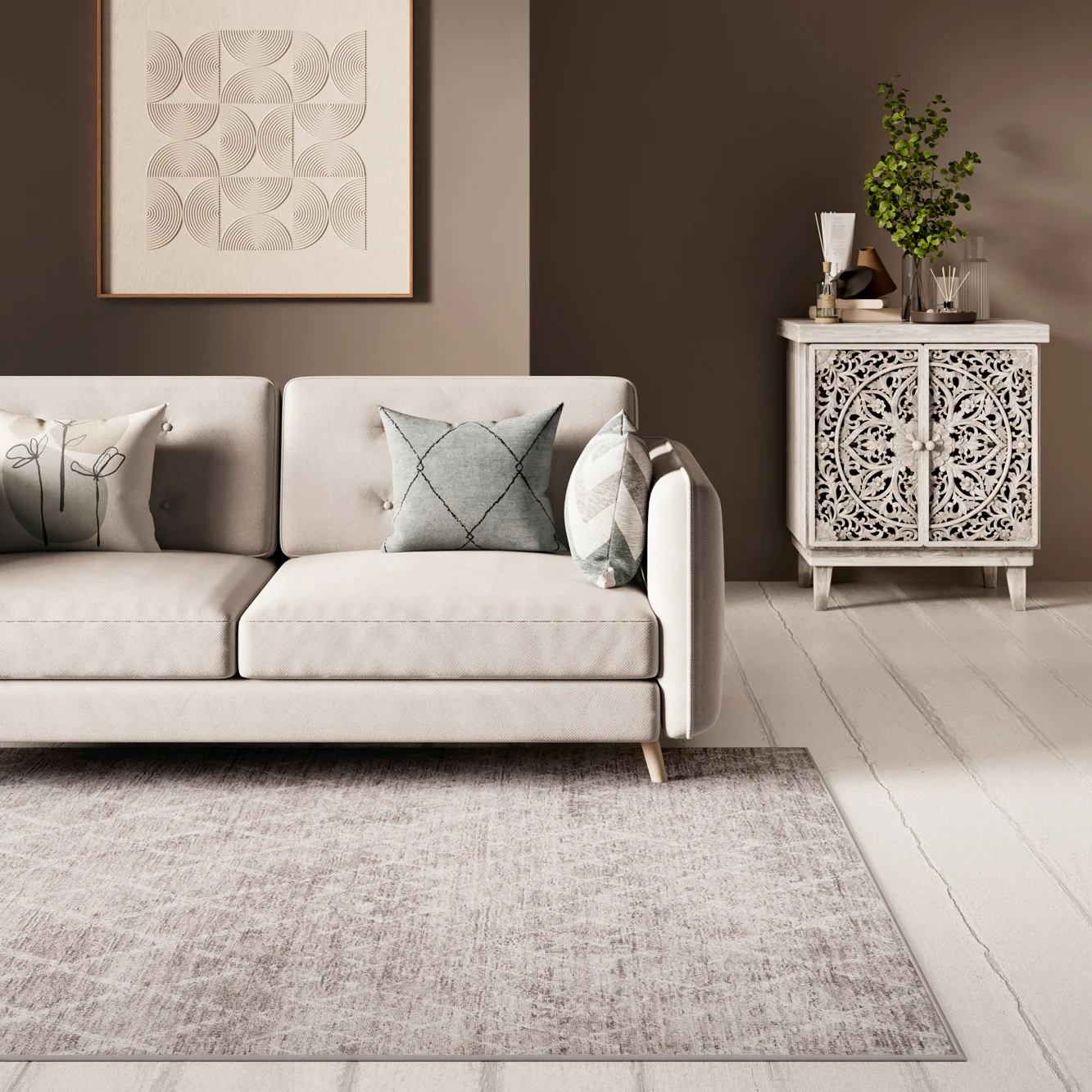 Washable Greige Berber Rug - Brindle - Image 5