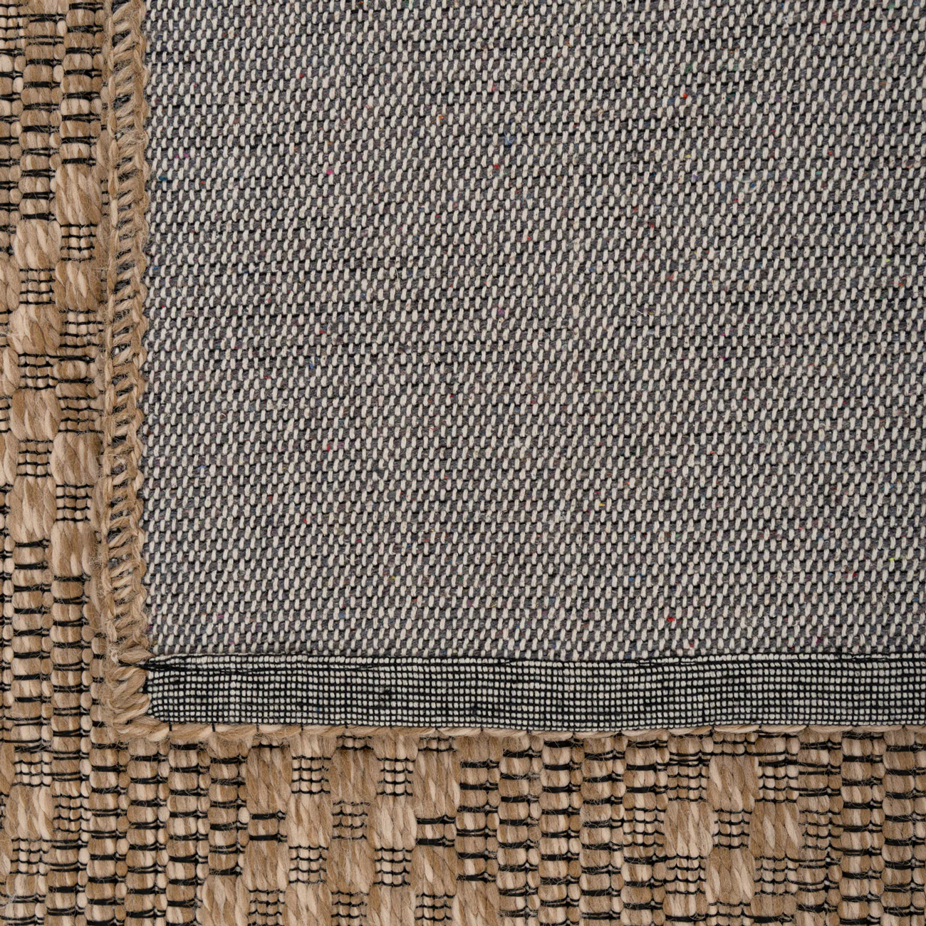 Washable Beige Diamond Jute Style Rug - Thea - Image 9