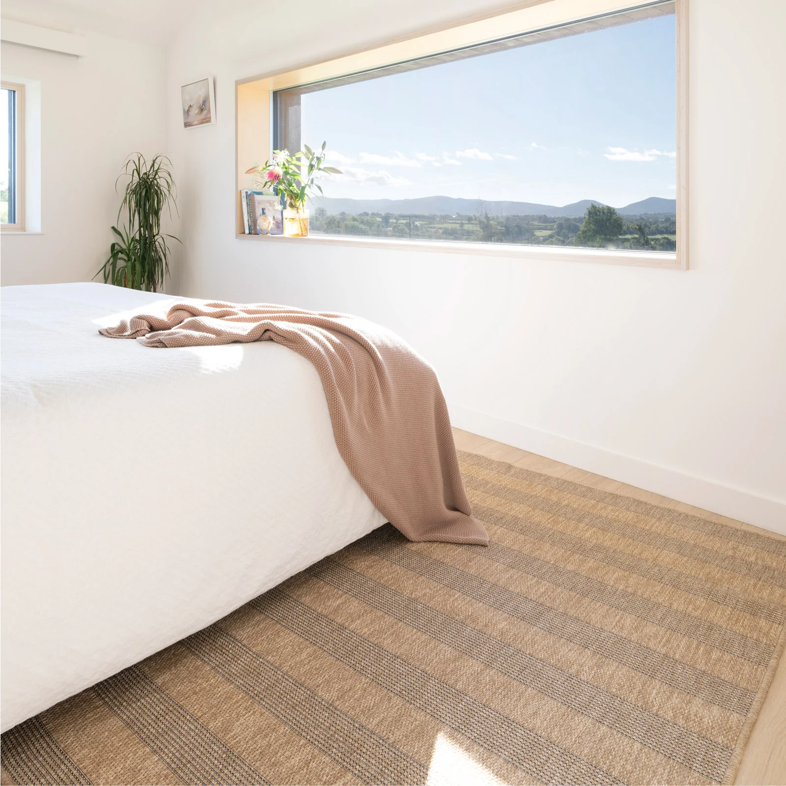 Washable Beige Striped Jute Style Rug - Leni - Image 3