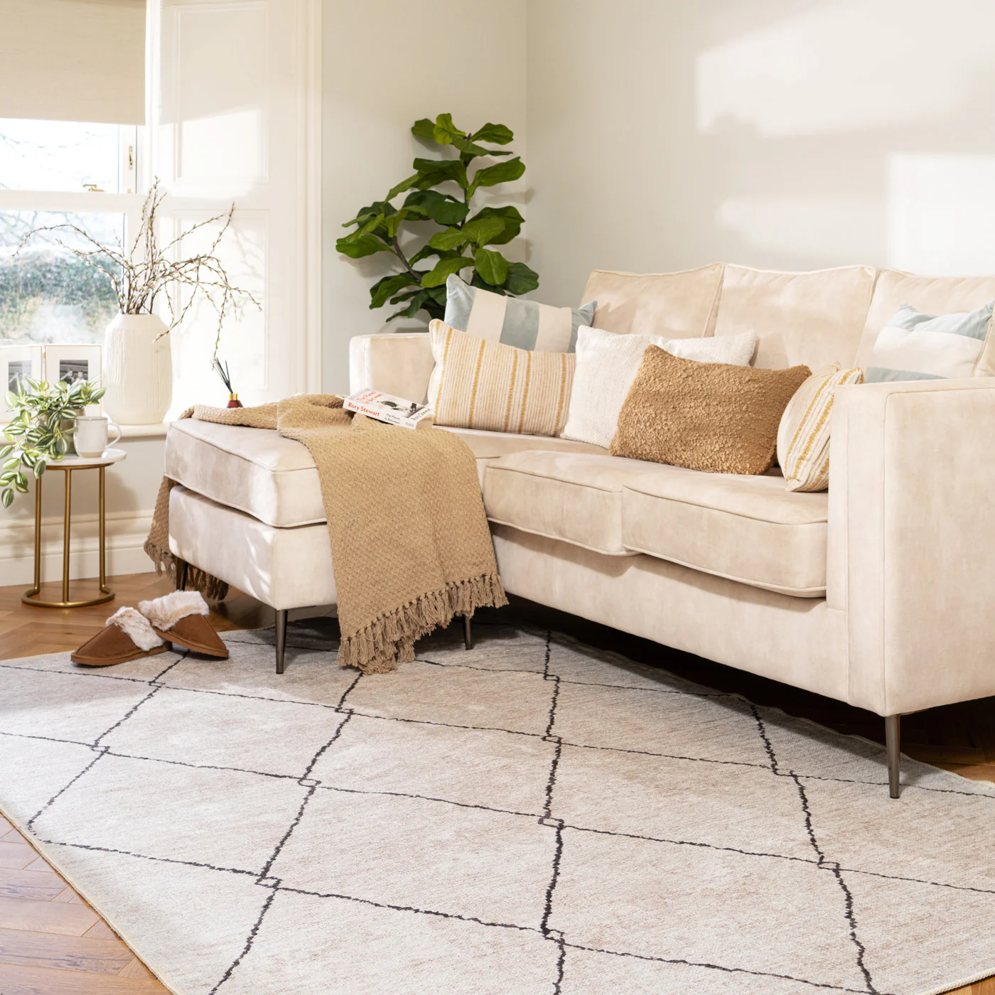 Washable Berber Trellis Rug - Sol - Image 3
