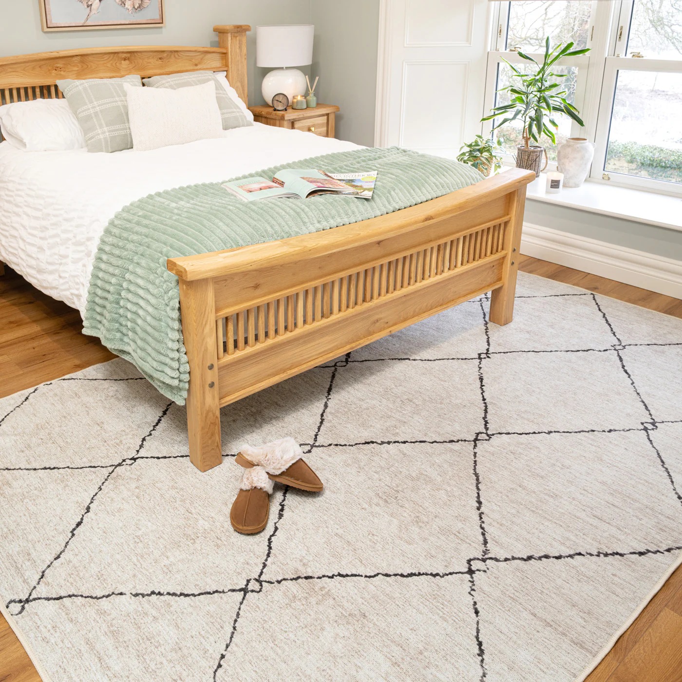 Washable Berber Trellis Rug - Sol - Image 4