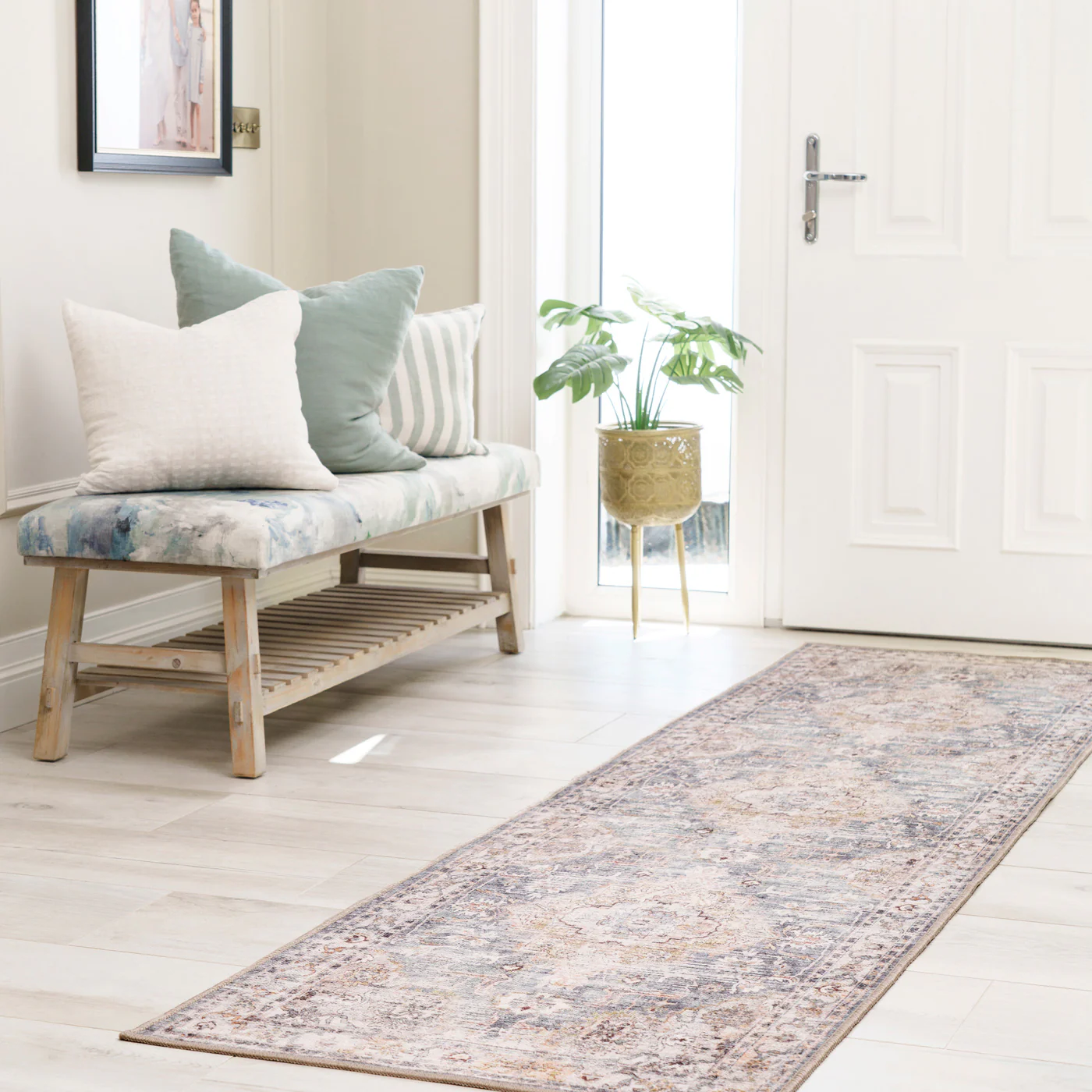 Washable Blue Vintage Runner - Serene - Image 4