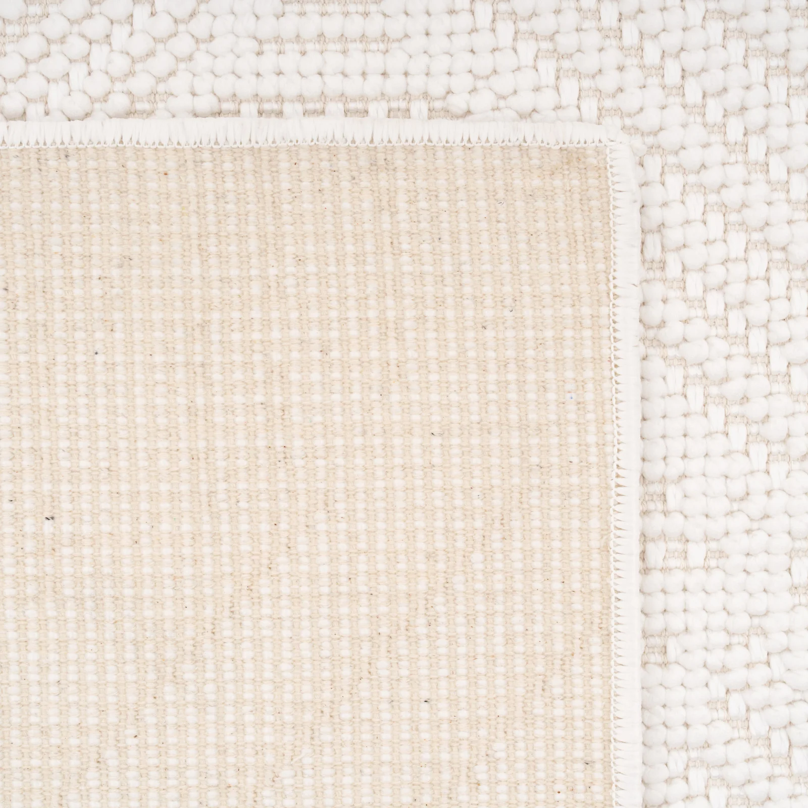 Washable Bobbled Cream Diamond Runner - Leah - Image 5