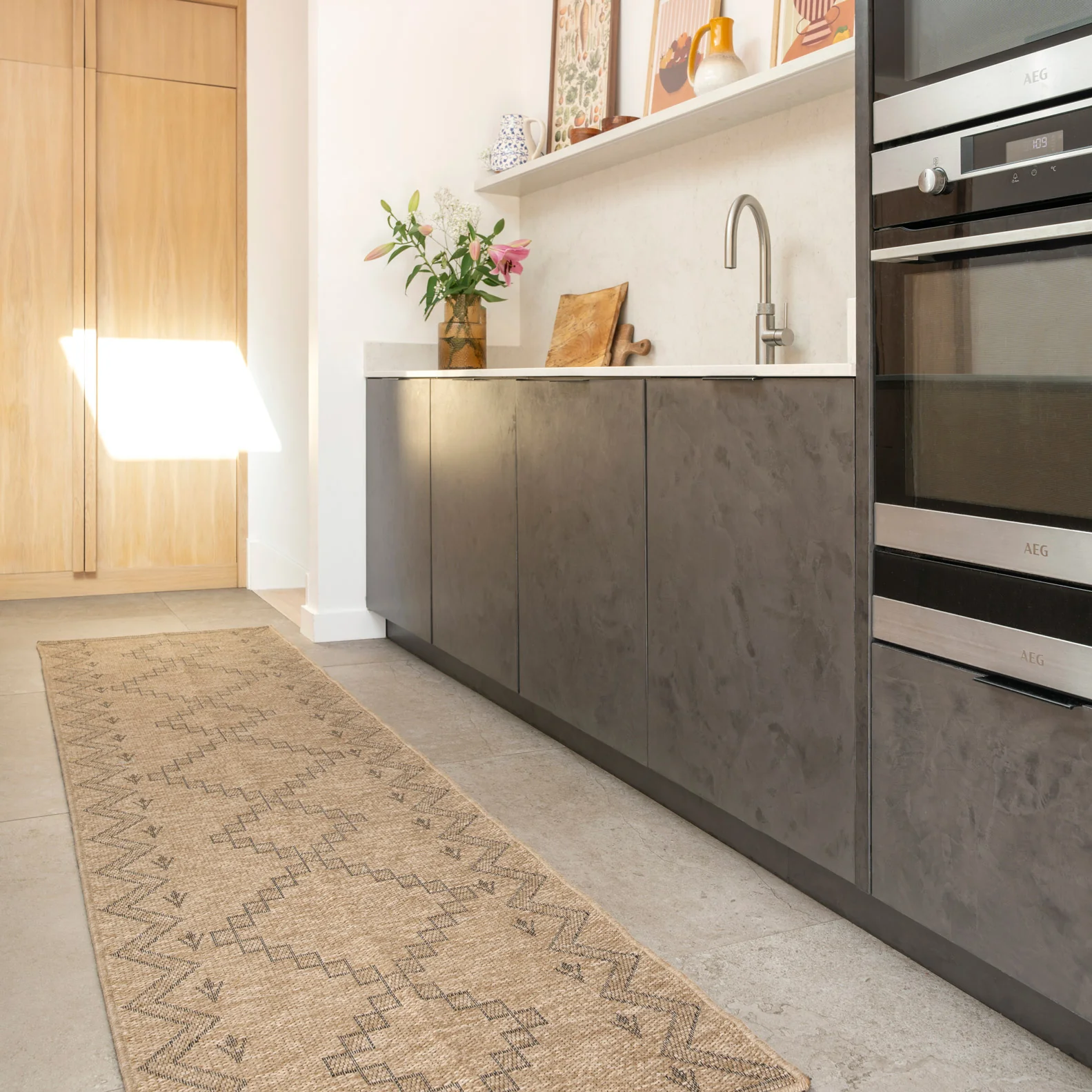 Washable Beige Berber Jute Style Rug - Alva - Image 6