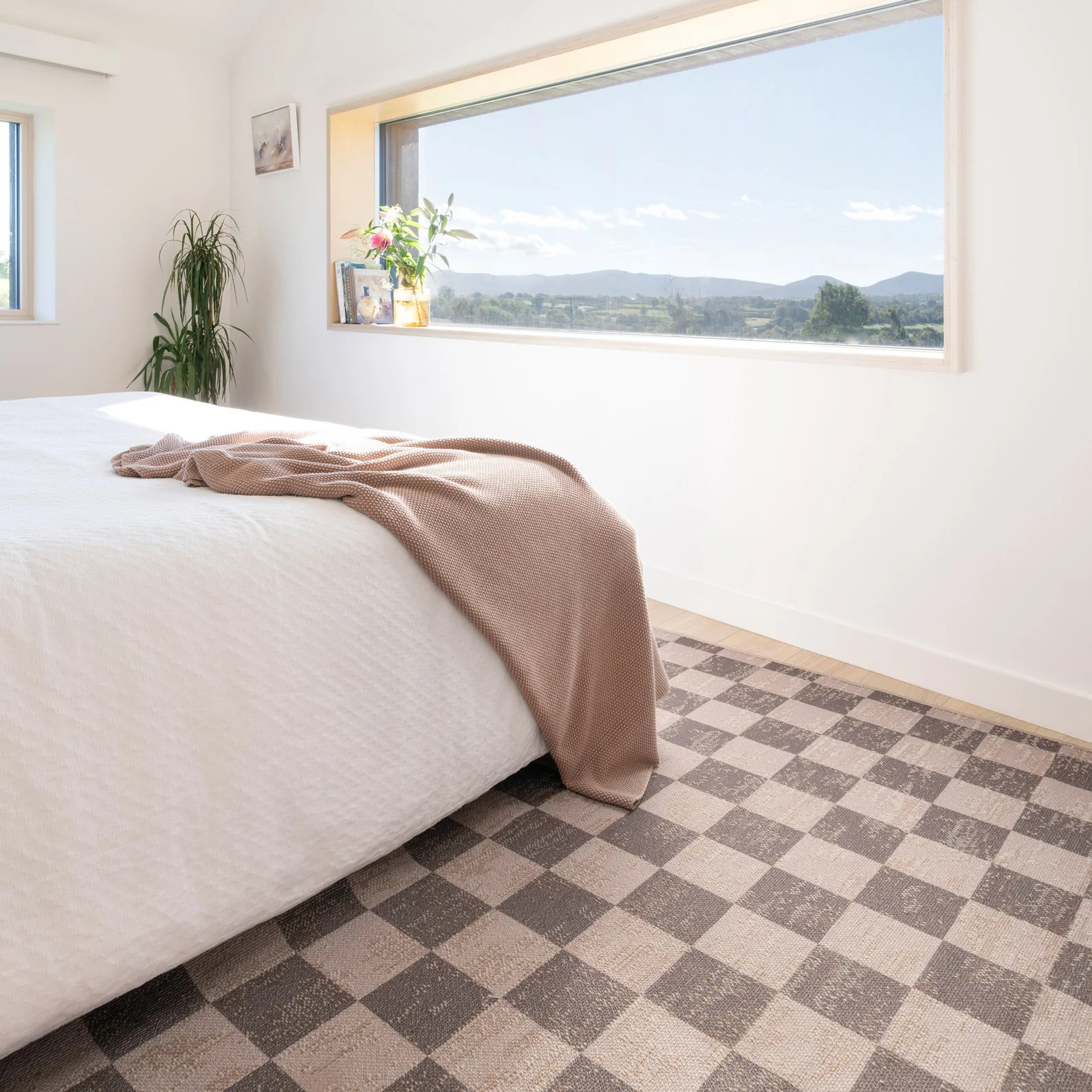 Washable Brown Checkerboard Jute Style Rug - Juno - Image 2