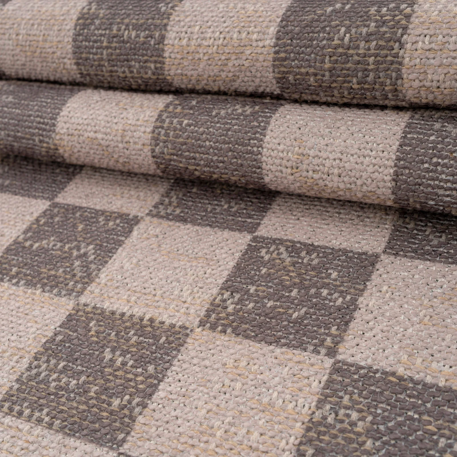 Washable Brown Checkerboard Jute Style Runner - Juno - Image 7