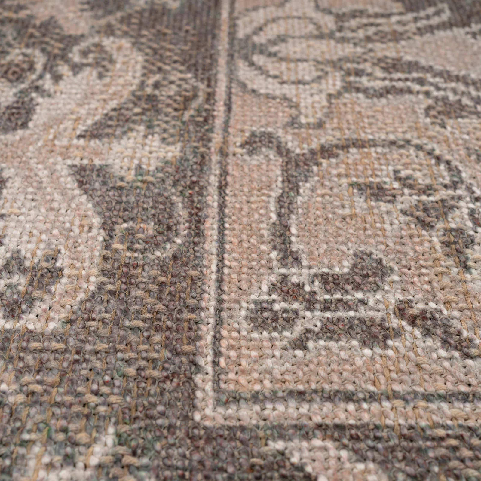 Washable Brown Ornate Jute Style Runner - Eden - Image 5