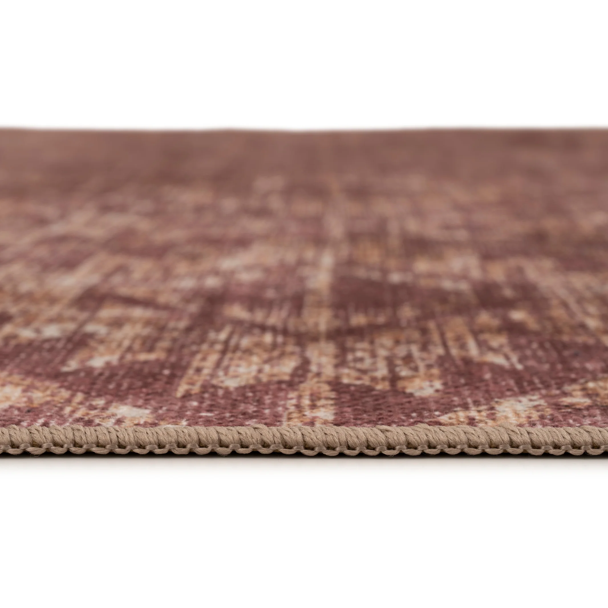 Washable Burgundy Diamond Runner - Avril - Image 2