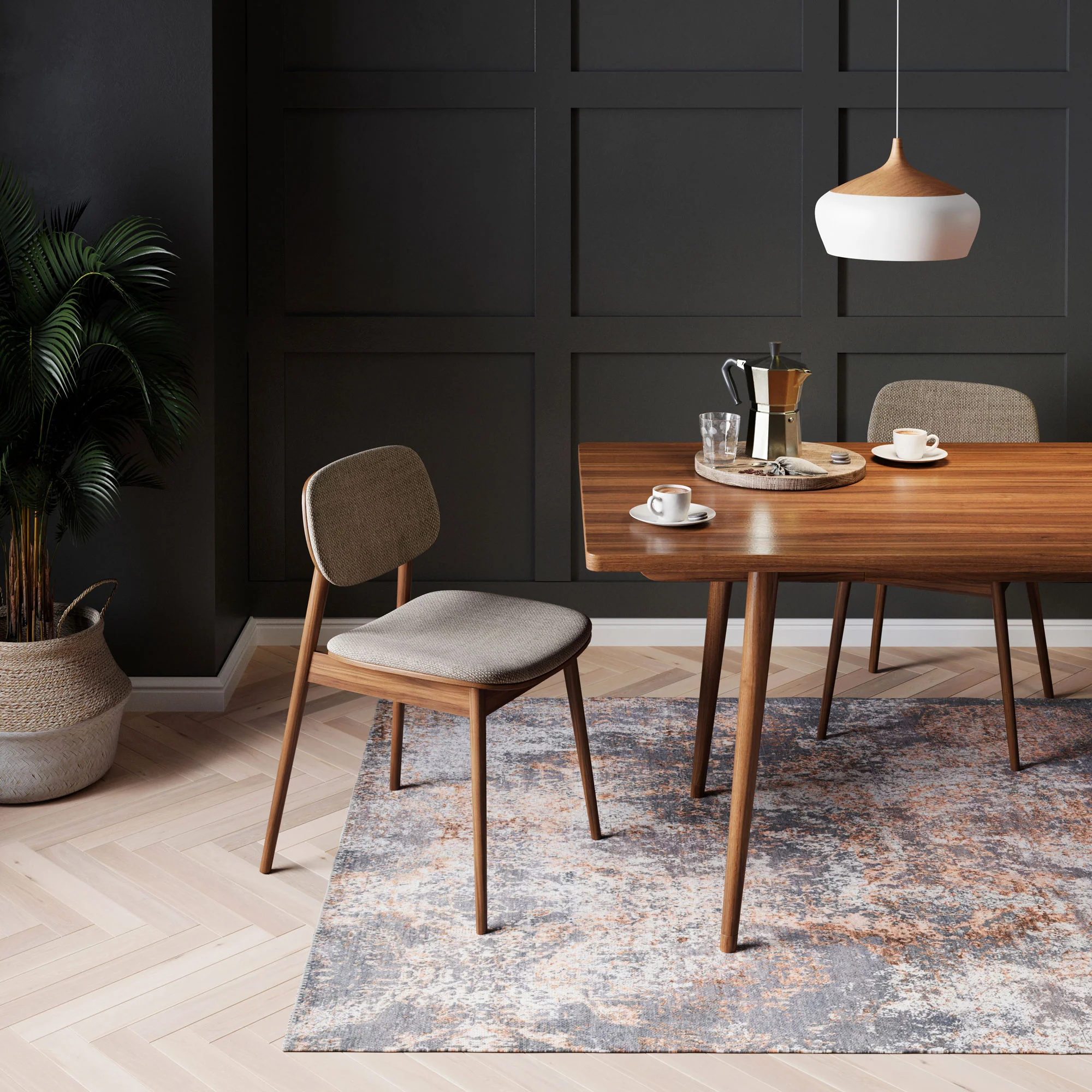 Flatwoven Washable Distressed Copper Blue Rug - Tobin - Image 3