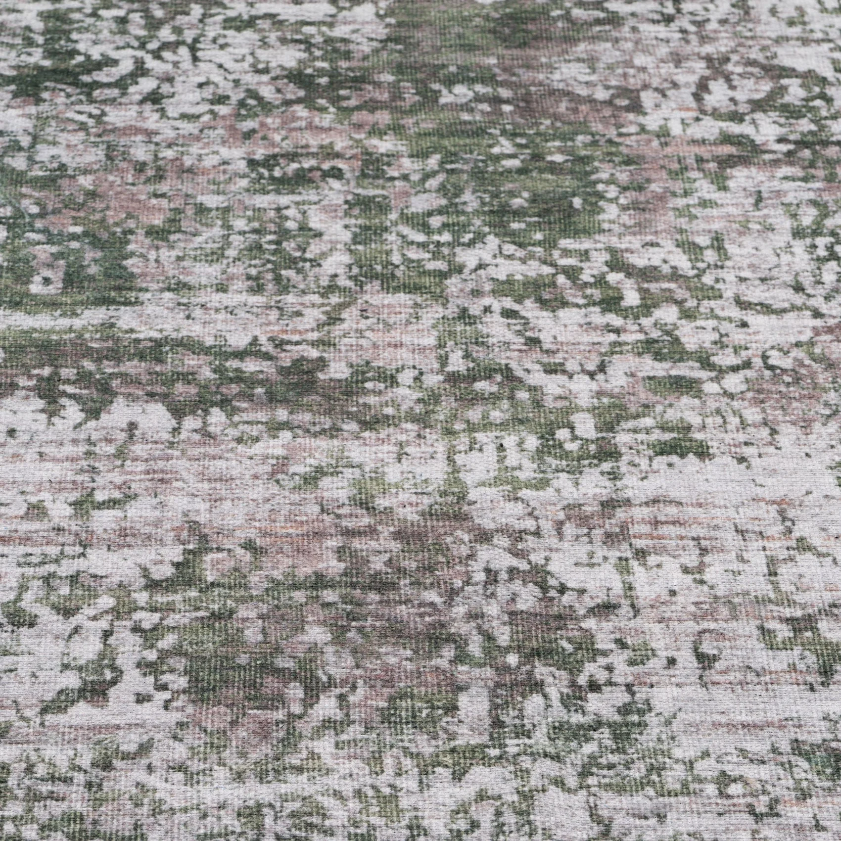 Flatwoven Washable Distressed Green Runner - Kale - Image 4