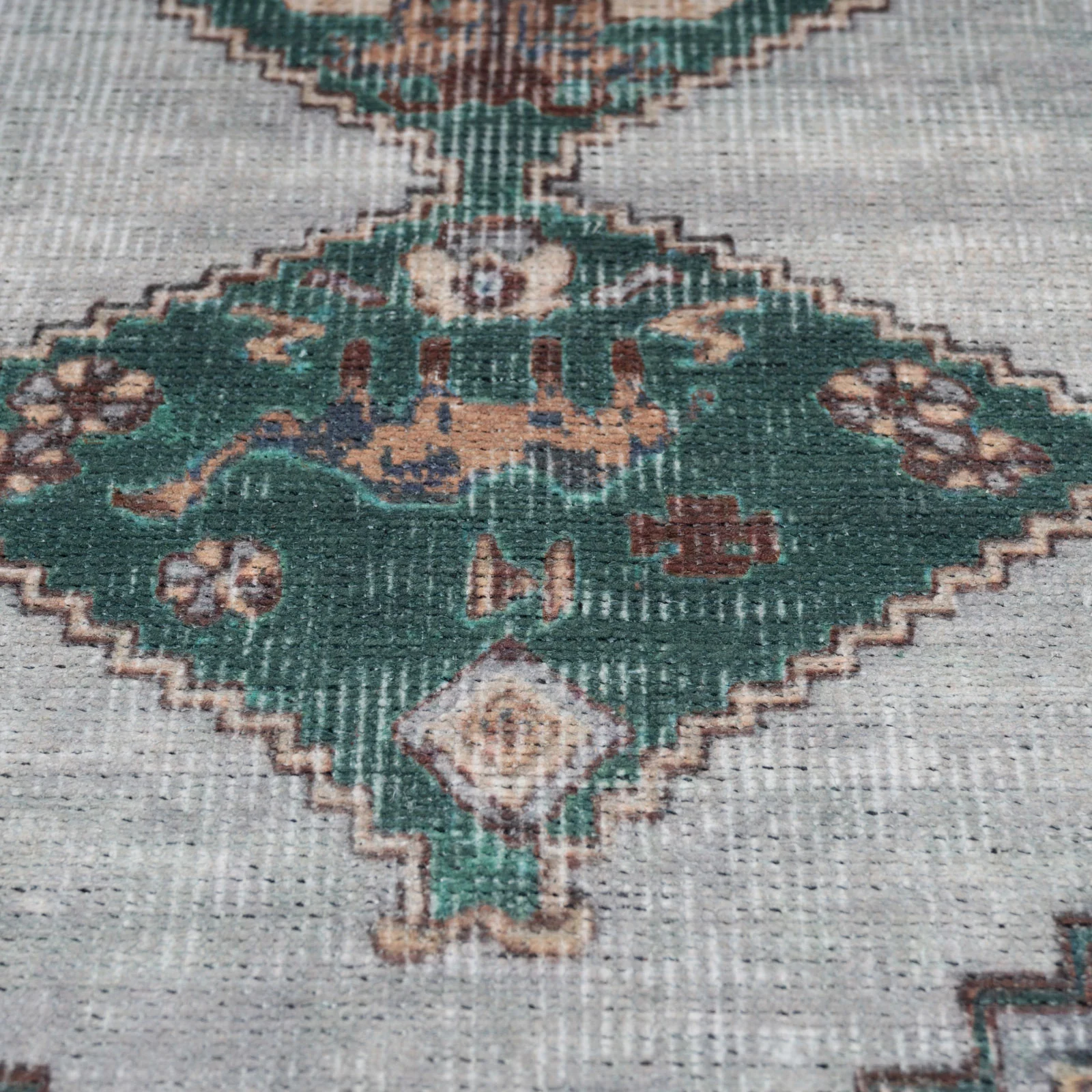 Flatwoven Washable Green Bordered Area Rug - Anton - Image 8