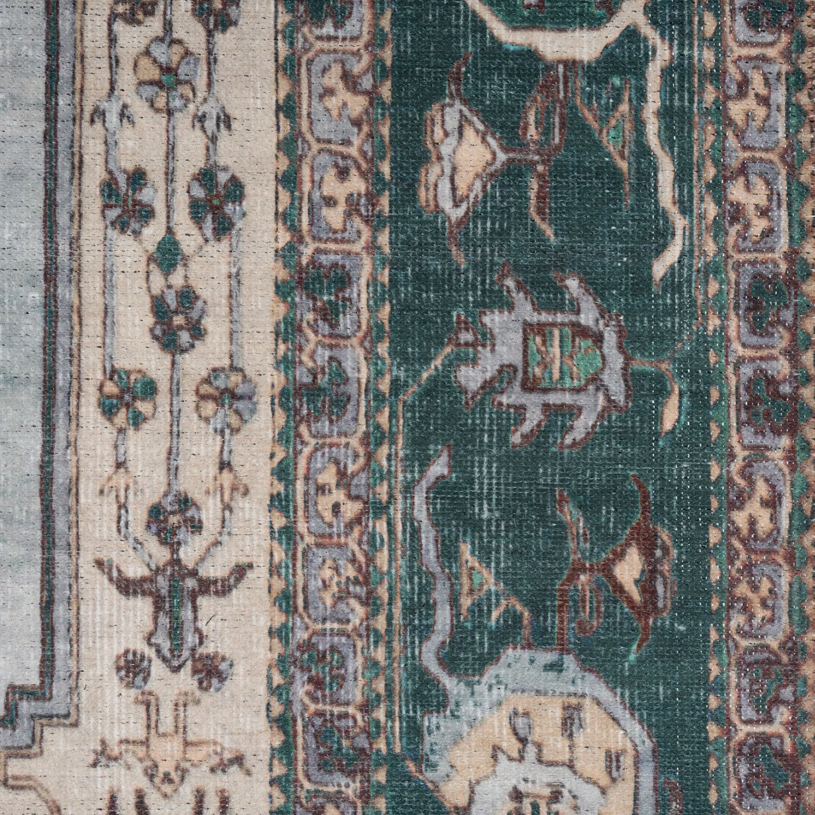 Flatwoven Washable Green Bordered Area Rug - Anton - Image 9