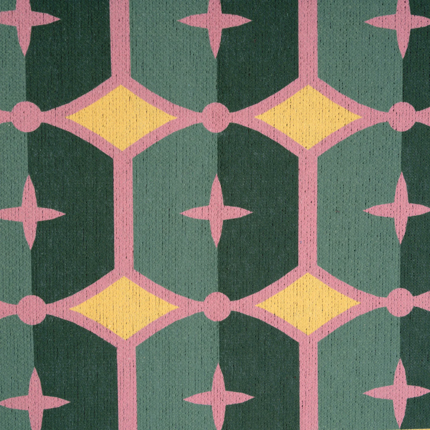 Washable Green Geometric Tile Doormat - Fusion - Image 3