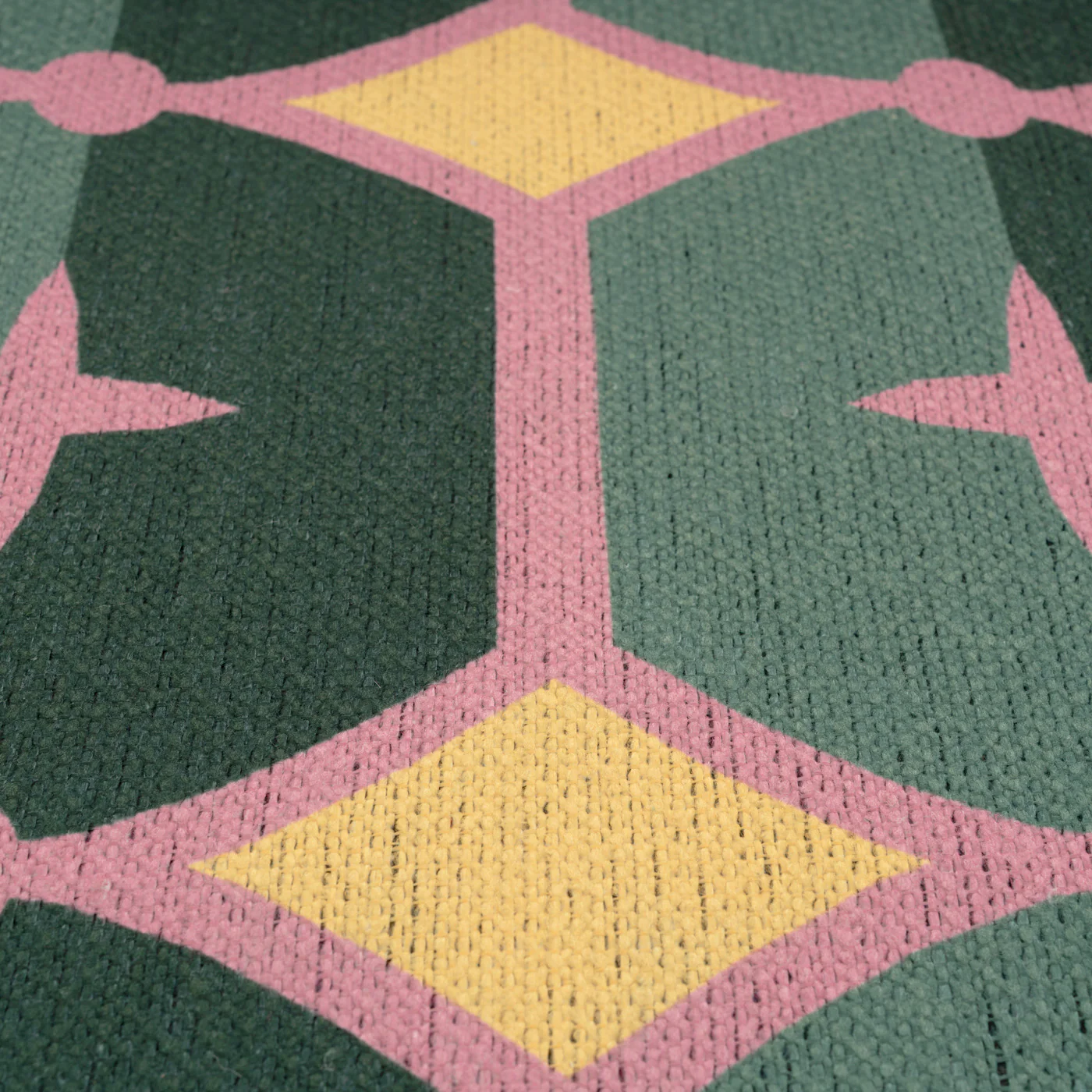 Washable Green Geometric Tile Doormat - Fusion - Image 4