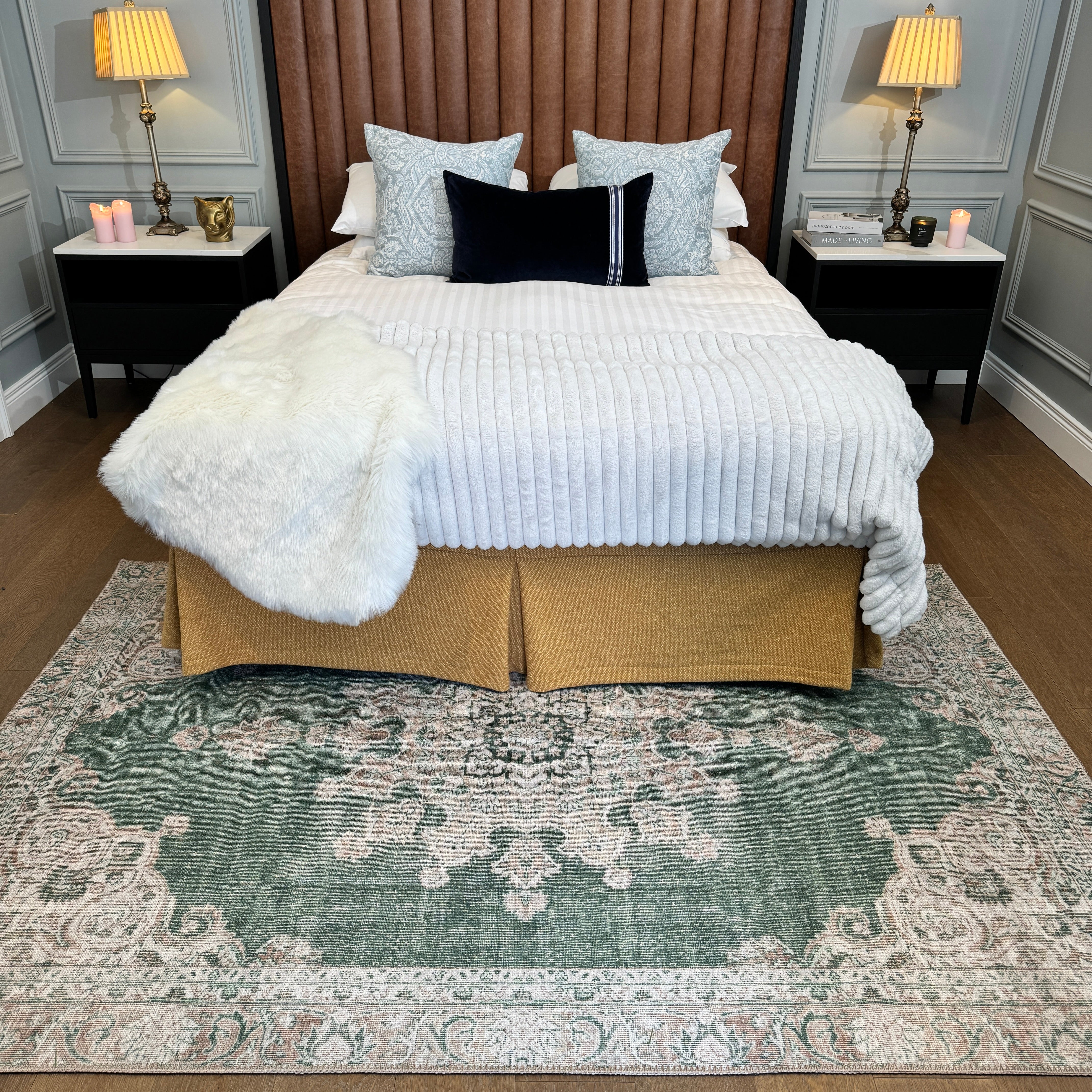 Flatwoven Washable Green Medallion Area Rug - Orion - Image 4