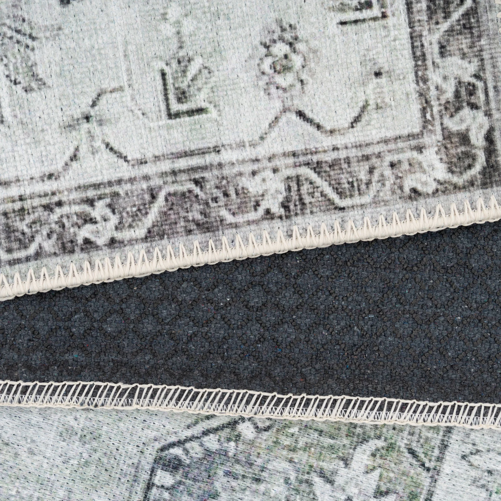 Flatwoven Washable Light Green Bordered Area Rug - Rumi - Image 12