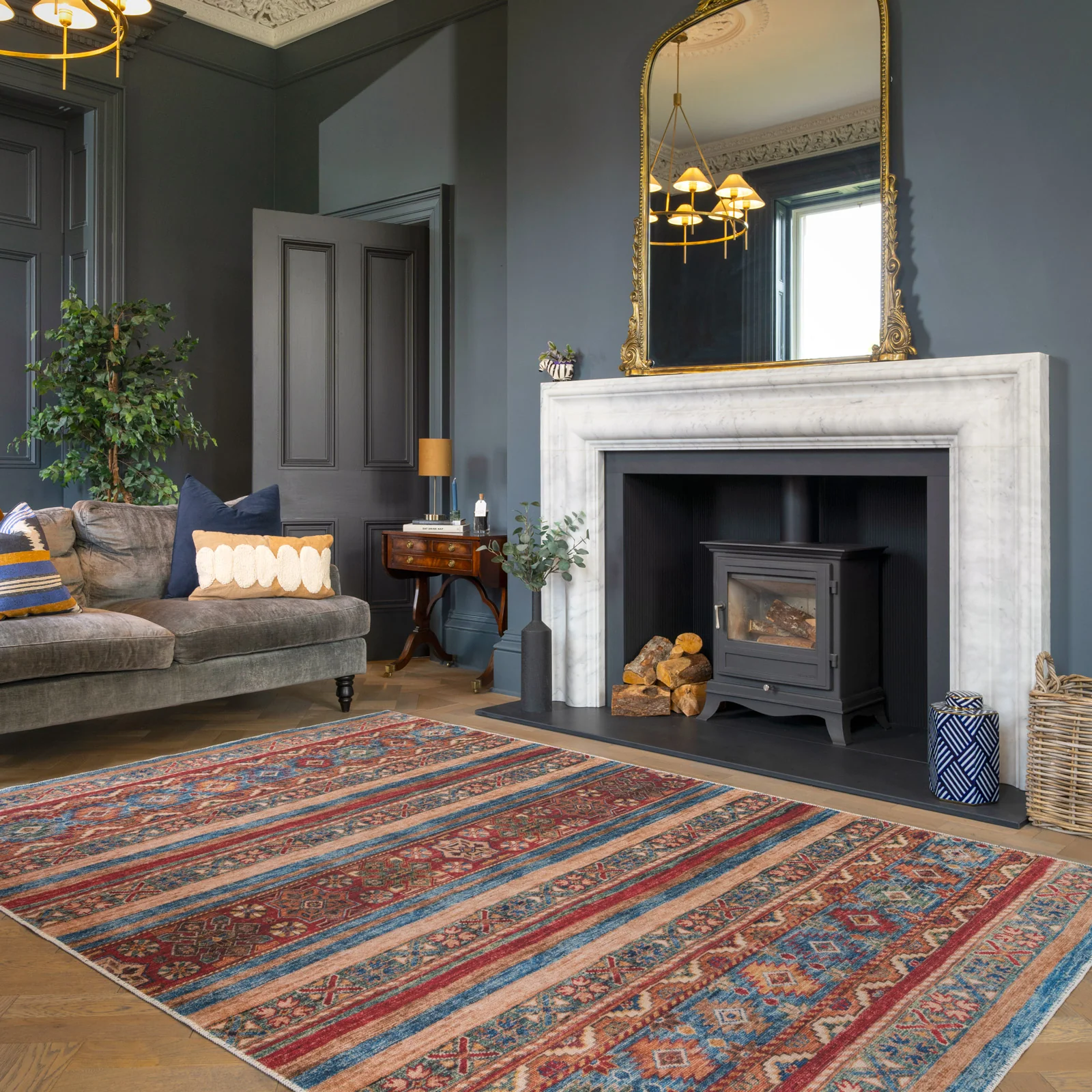 Washable Looped Multicolour Boho Rug - Alia - Image 3