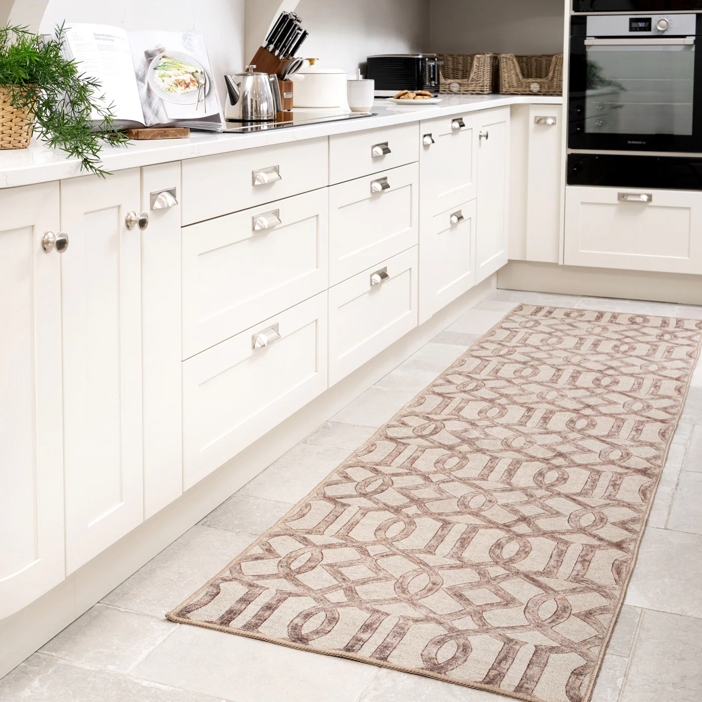 Washable Neutral Geometric Runner - Burrow - Image 4