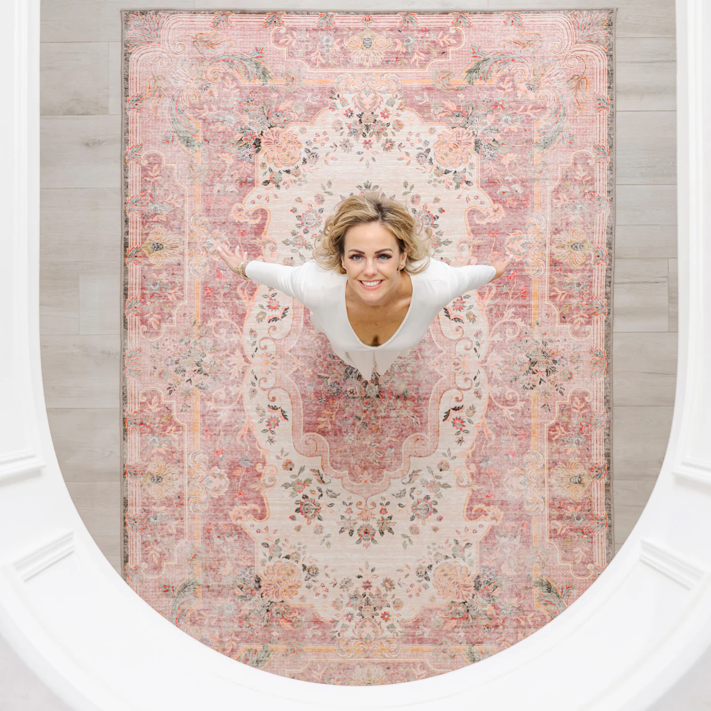 Washable Pink Medallion Rug - Dusk - Image 2