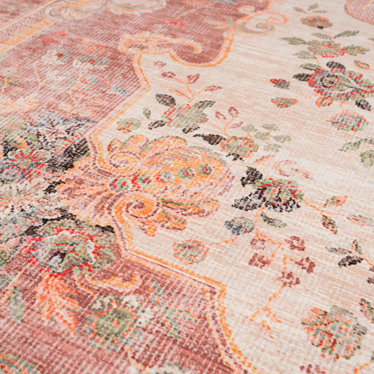 Washable Pink Medallion Runner - Dusk - Image 6