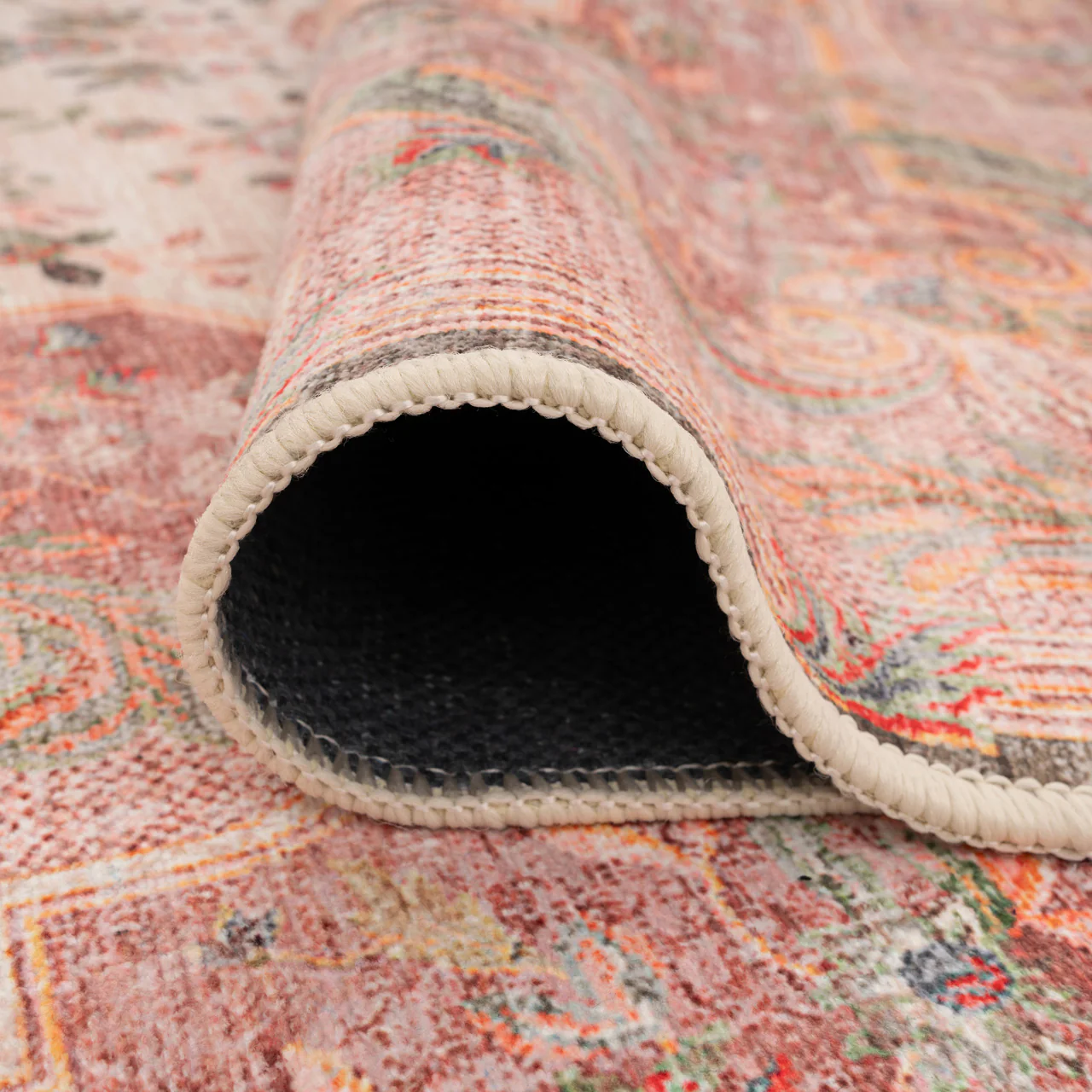 Washable Pink Medallion Runner - Dusk - Image 8
