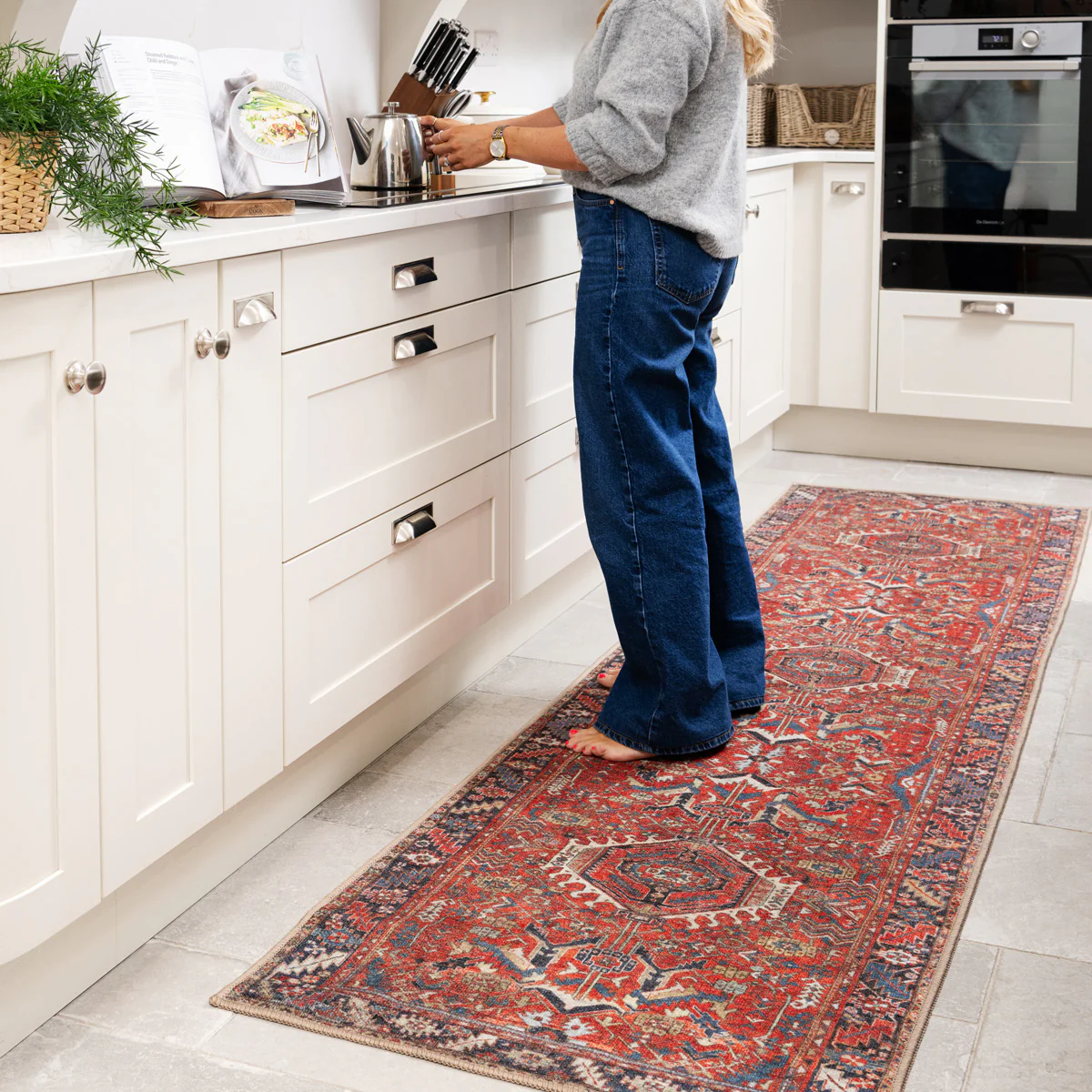Washable Red Kazak Style Runner - Rudd - Image 2