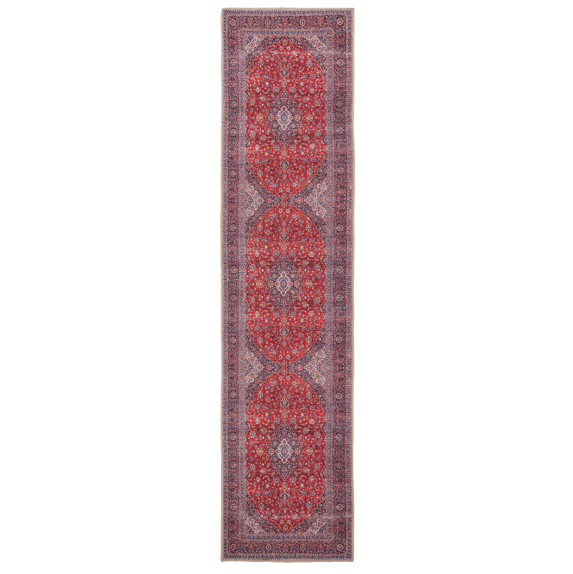 Flatwoven Washable Red Oriental Runner - Tullow
