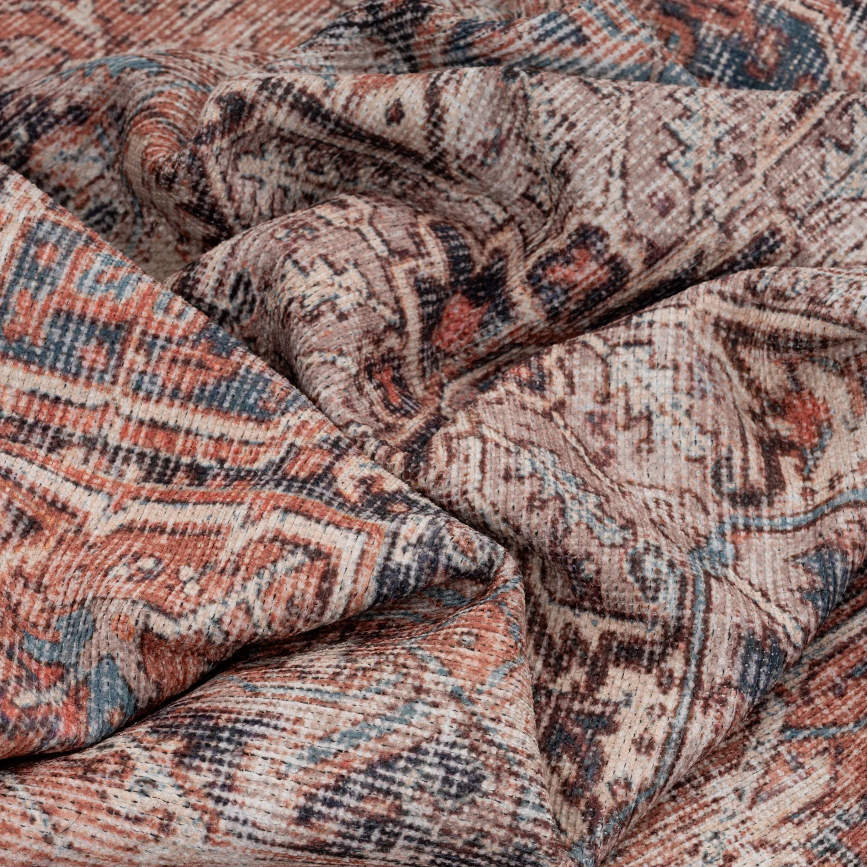 Flatwoven Washable Terracotta Medallion Area Rug - Neeve - Image 11