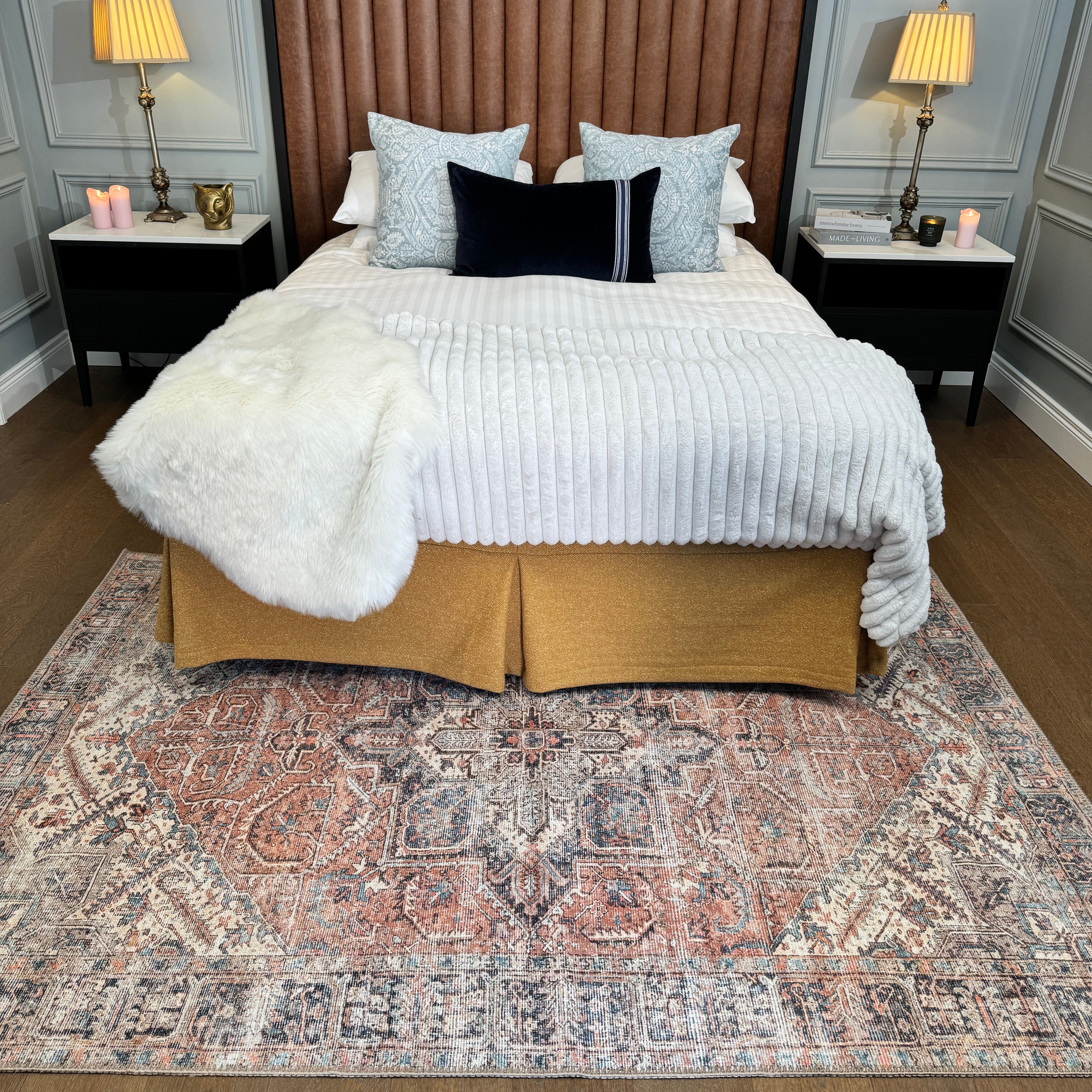 Flatwoven Washable Terracotta Medallion Area Rug - Neeve - Image 5