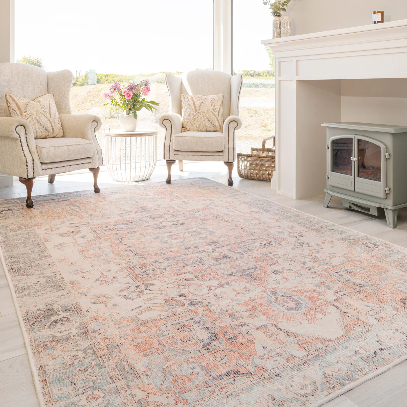 Washable Terracotta Vintage Rug - Sisu - Image 6