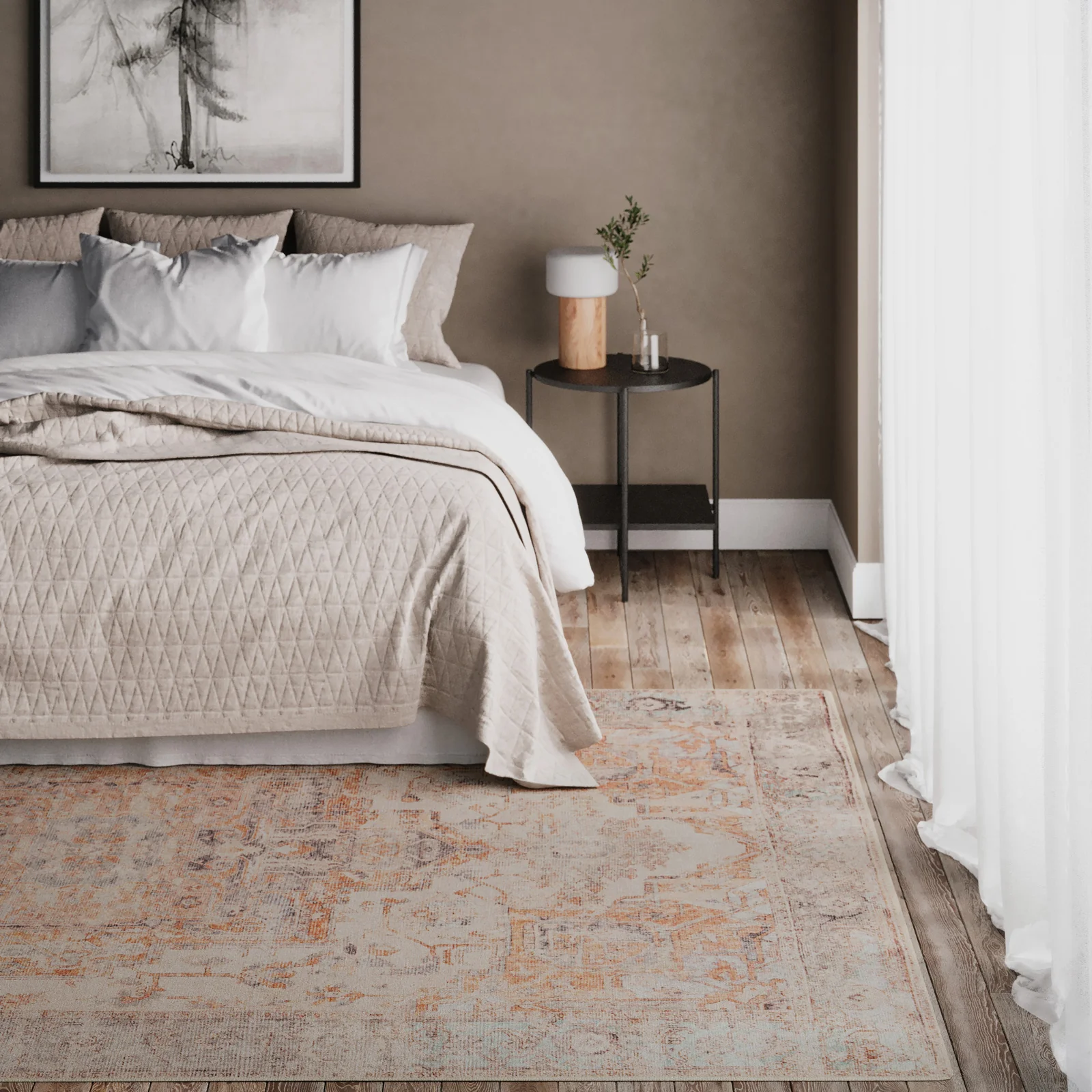 Washable Terracotta Vintage Rug - Sisu - Image 7