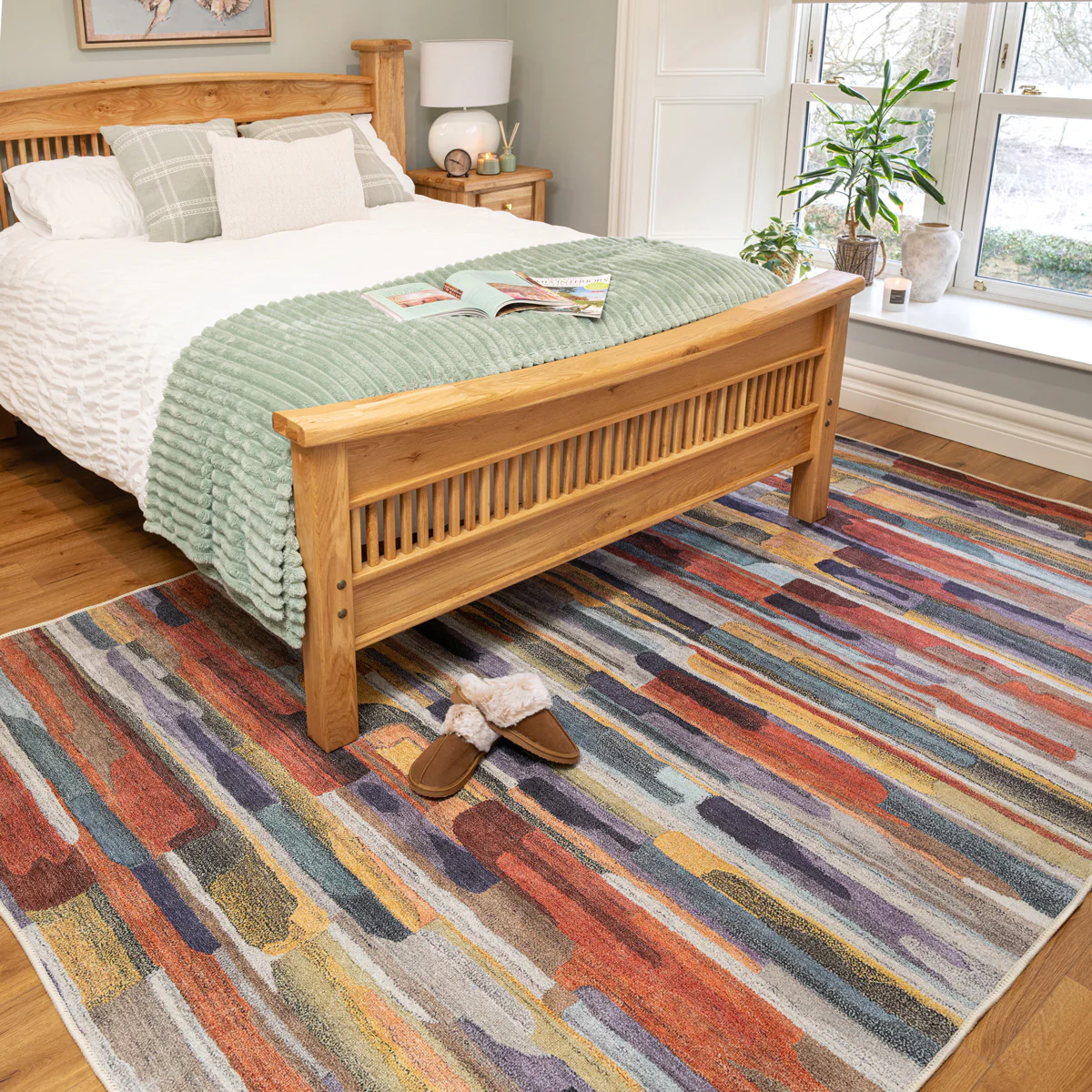 Washable Vibrant Abstract Rug - Blur - Image 3