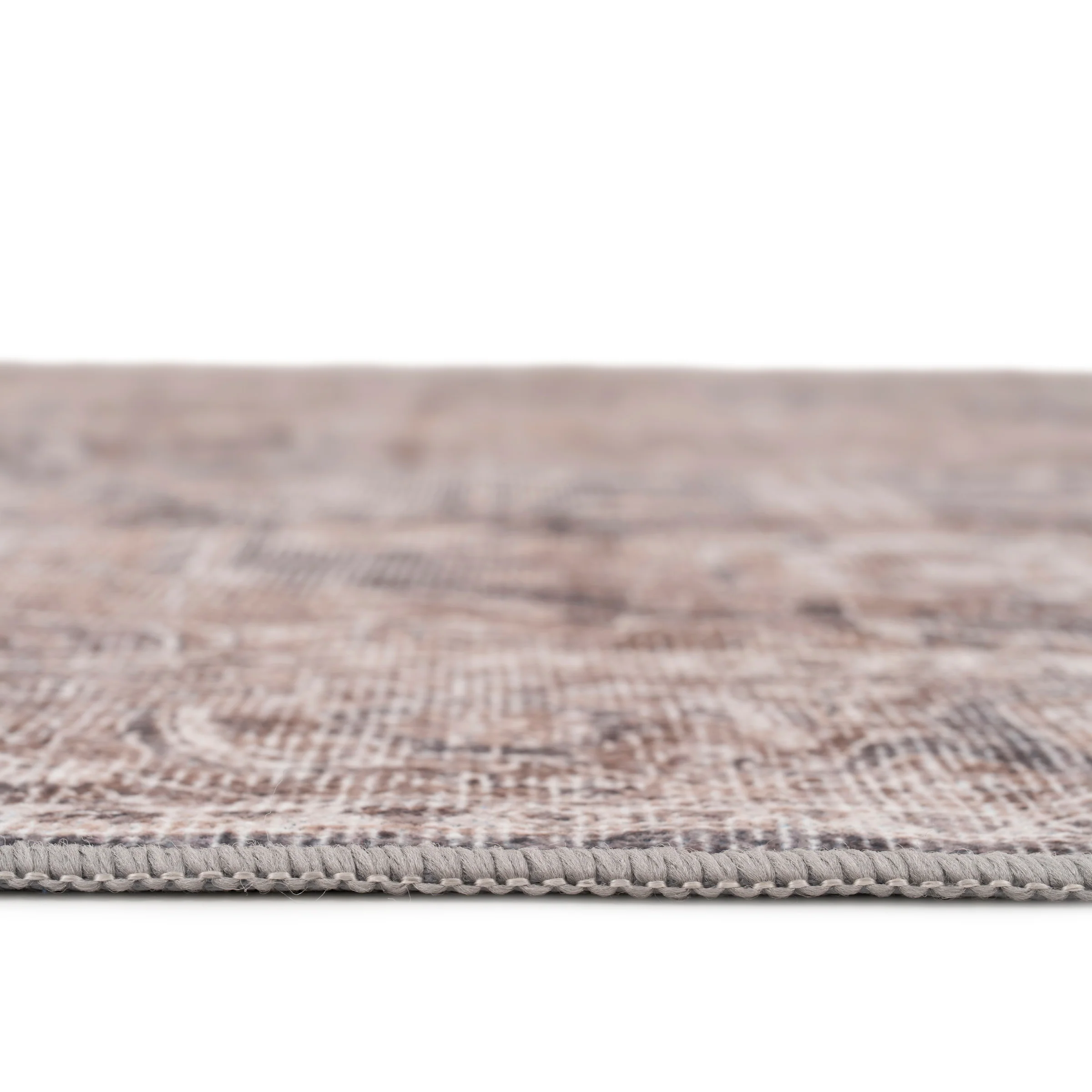 Washable Vintage Brown Beige Runner - Lois - Image 2